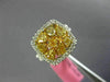 ESTATE WIDE 2.47CT WHITE & FANCY YELLOW DIAMOND 18K WHITE GOLD HALO CLUSTER RING