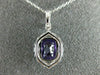 ESTATE 1.96CT DIAMOND & AAA AMETHYST 14K WHITE GOLD CUSHION CUT FILIGREE PENDANT