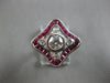 LARGE 1.17CT DIAMOND & AAA RUBY 18KT WHITE GOLD ENGAGEMENT RING 28179