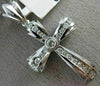 ESTATE LARGE .95CT DIAMOND 14KT WHITE GOLD 3D CHANNEL BEZEL CROSS PENDANT #26068