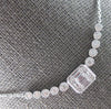 .51CT DIAMOND 14KT WHITE GOLD ROUND & BAGUETTE INVISIBLE FILIGREE LOVE NECKLACE