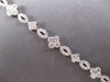 ESTATE 2.74CT DIAMOND 14KT WHITE GOLD ROUND 4 LEAF CLOVER FLOWER TENNIS BRACELET