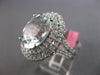 EXTRA LARGE 7.12CT DIAMOND & AAA AQUAMARINE 18KT WHITE GOLD OVAL ENGAGEMENT RING