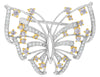 ESTATE 1.5CT WHITE & PINK DIAMOND 14KT 2 TONE GOLD 3D BUTTERFLY LOVE BROOCH PIN
