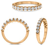 ESTATE .75CT DIAMOND 14KT ROSE GOLD ROUND CLASSIC SEMI ETERNITY ANNIVERSARY RING