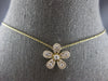 ESTATE LARGE .54CT DIAMOND 14KT YELLOW GOLD 3D CLASSIC FLOWER LOVE NECKLACE