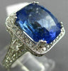 ESTATE EXTRA LARGE 12.25CT DIAMOND & AAA SAPPHIRE 14K WHITE GOLD ENGAGEMENT RING