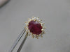 ANTIQUE 3.36CTW DIAMOND RUBY 14K YELLOW GOLD OVAL CLUSTER EARRINGS FG VVS #15338