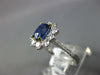 ESTATE WIDE 2.21CT DIAMOND & AAA SAPPHIRE 14K WHITE GOLD CUSHION ENGAGEMENT RING