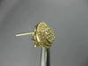 LARGE .83CT DIAMOND 14K YELLOW GOLD 3D CLUSTER DOUBLE HALO CLIP ON POST EARRINGS