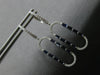 1.33CT DIAMOND & AAA SAPPHIRE 14KT WHITE GOLD BAGUETTE & ROUND HANGING EARRINGS