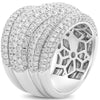 LARGE 2.75CT DIAMOND 14K WHITE GOLD MULTI ROW PAVE CRISS CROSS ANNIVERSARY RING