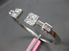 WIDE 1.47CT DIAMOND 18K WHITE GOLD 3D ROUND & BAGUETTE INVISIBLE BANGLE BRACELET
