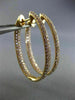ESTATE WIDE & LONG 2.14CT PINK DIAMOND 18KT ROSE GOLD DOUBLE SIDED HOOP EARRINGS