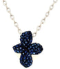 ESTATE .52CT AAA SAPPHIRE 18KT WHITE GOLD BUTTERFLY FLOWER FUN FLOATING PENDANT