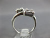LARGE .68CT DIAMOND 18K WHITE GOLD ROUND & BAGUETTE SQUARE CRISS CROSS LOVE RING