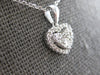 ESTATE .28CT DIAMOND 14KT WHITE GOLD 3D CLUSTER INVISIBLE HEART FLOATING PENDANT