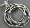 ESTATE LARGE .40CT DIAMOND 18KT WHITE GOLD CIRCULAR FLOWER ETOILE MESH PENDANT