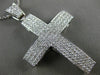 EXTRA LARGE 2.16CT DIAMOND 18KT WHITE GOLD CLASSIC MULTI ROW PAVE CROSS PENDANT