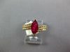 1.11CT DIAMOND & AAA RUBY 14KT YELLOW GOLD 3D MARQUISE & ROUND ENGAGEMENT RING