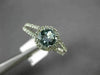 ESTATE 1.03CT DIAMOND & AAA AQUAMARINE 14K WHITE GOLD ROUND HALO ENGAGEMENT RING