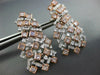ESTATE LARGE 6.22CT WHITE & PINK DIAMOND 18KT WHITE & ROSE GOLD HANGING EARRINGS