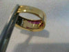 ANTIQUE .47CTW DIAMOND RUBY 14K W YELLOW GOLD WIDE BAND RING 8MM F/G VVS #18769