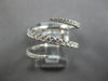 ESTATE LARGE .58CT DIAMOND 18KT WHITE GOLD CRISS CROSS WEDDING ANNIVERSARY RING