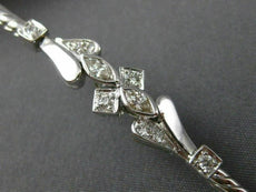 ANTIQUE .42CT MULTI CUT DIAMOND 18KT WHITE GOLD 3D FILIGREE LOVE BRACELET #19915
