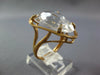 LARGE 12.01CT DIAMOND & AAA WHITE QUARTZ 14KT ROSE GOLD TRILLION SOLITAIRE RING