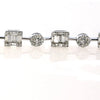 3.64CT DIAMOND 18K WHITE GOLD 3D ROUND & BAGUETTE SQUARE & ROUND TENNIS BRACELET