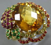 ESTATE EXTRA LARGE 7.62CT AAA MULTI GEM 18K YELLOW GOLD 3D FLOWER BUTTERFLY RING