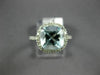 ESTATE LARGE 2.50CT DIAMOND & AAA AQUAMARINE 14KT WHITE GOLD 3D ENGAGEMENT RING