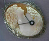 ANTIQUE MASSIVE OLD MIND DIAMOND 14K WHITE GOLD 3D LADY CAMEO PIN PENDANT #25578