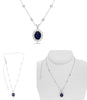 10.64CT DIAMOND & AAA SAPPHIRE PLATINUM OVAL & ROUND FLOWER BY THE YARD PENDANT