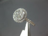 LARGE 1.32CT DIAMOND 14KT WHITE GOLD CLUSTER INVISIBLE FLOWER HALO FILIGREE RING