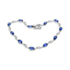 LARGE 4.95CT DIAMOND & AAA SAPPHIRE 18K WHITE GOLD OVAL INFINITY TENNIS BRACELET