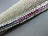 ESTATE WIDE & LONG 7.62CT DIAMOND & MULTI COLOR SAPPHIRE 14K WHITE GOLD BRACELET