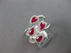 WIDE 1.39CT DIAMOND & AAA RUBY 14KT WHITE GOLD PEAR SHAPE & ROUND FUN LOVE RING