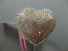 ESTATE MASSIVE 1.81CT DIAMOND 18K WHITE & ROSE GOLD PUFF HEART CLASSIC LOVE RING