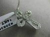 ANTIQUE .75CT DIAMOND 14K WHITE GOLD 3D FILIGREE MILGRAIN CROSS PENDANT #20835