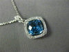 ESTATE 1.92CT DIAMOND & AAA BLUE TOPAZ 14K WHITE GOLD 3D FILIGREE ETOILE PENDANT