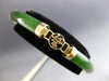 ANTIQUE LARGE & LONG AAA CHINESE JADE 14K YELLOW GOLD CUFF LUCKY BRACELET #28088