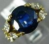ESTATE LARGE 4.65CT DIAMOND & AAA SAPPHIRE 18KT YELLOW GOLD 3D ENGAGEMENT RING