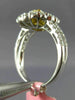 ESTATE LARGE GIA 2.40CT WHITE & FANCY YELLOW DIAMOND 18K TWO TONE GOLD OVAL RING
