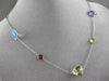 ANTIQUE EXTRA LONG 45.0CT EXTRA FACET MULTI SHAPE & GEM 14KT WHITE GOLD NECKLACE