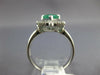 ESTATE LARGE 2.10CT DIAMOND & AAA EMERALD PLATINUM HALO CLASSIC ENGAGEMENT RING