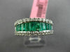 WIDE 2.16CT DIAMOND & AAA EMERALD 18KT WHITE GOLD SEMI ETERNITY ANNIVERSARY RING