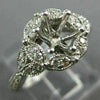 WIDE .52CT DIAMOND 14KT WHITE GOLD 3D FLOWER FILIGREE SEMI MOUNT ENGAGEMENT RING