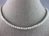 LARGE 4.0CT DIAMOND 14KT WHITE GOLD 3D 4 PRONG GRADUATING LOVE TENNIS NECKLACE